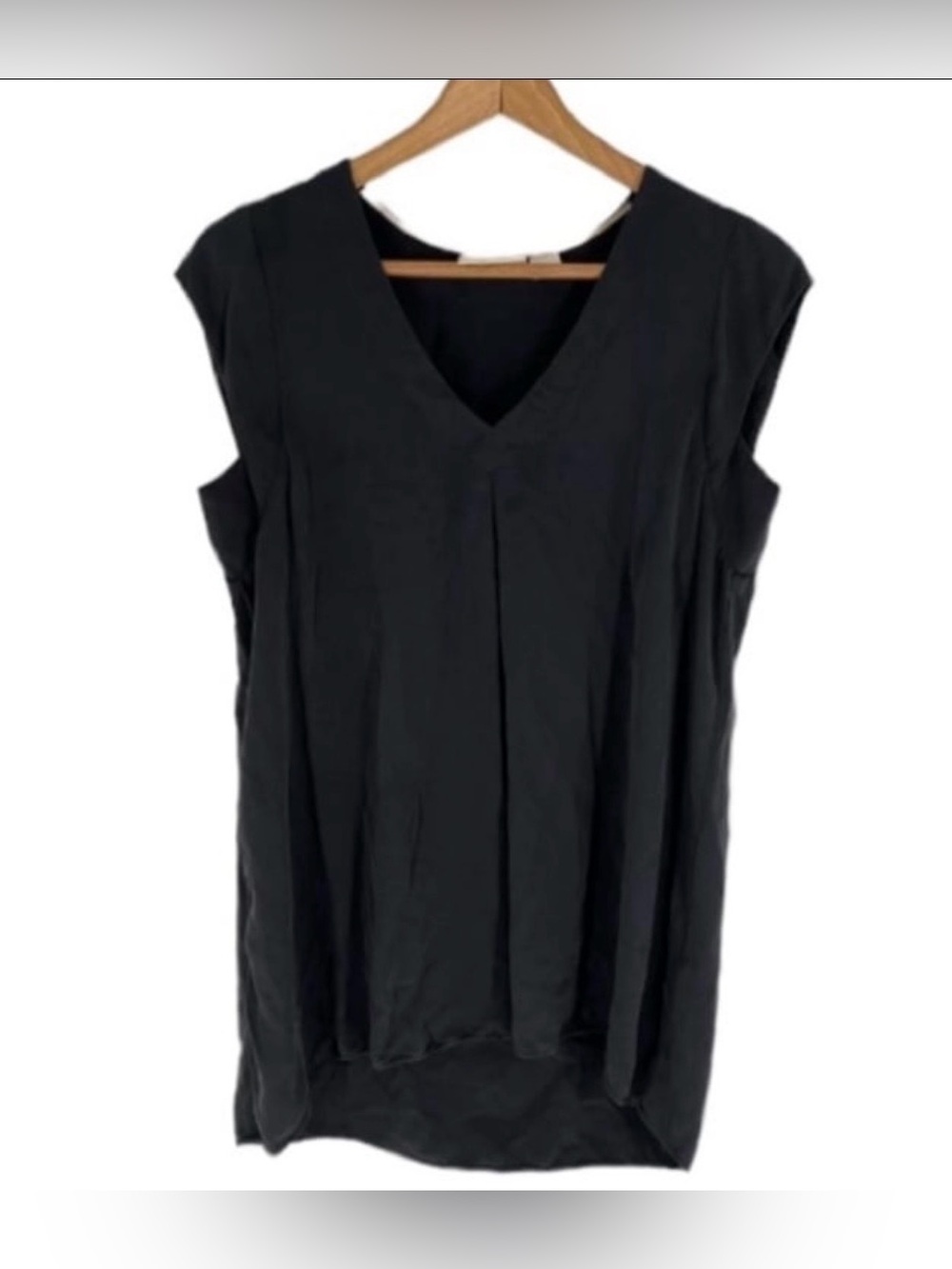 Maeve for Anthropologie Black V-Neck Sleeveless Tunic w/Back Cutouts, Large
